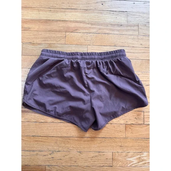 CRZ YOGA Womens Running Shorts Mauve Brown Mesh Trim Zip Pocket Size Medium 8/10 - Picture 6 of 8